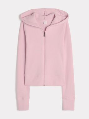 NWT XL Gilly Hicks Waffle Knit Zip-Up Pink Hoodie